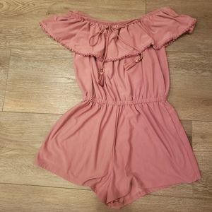 Off the Shoulder Romper Mauve (M)
